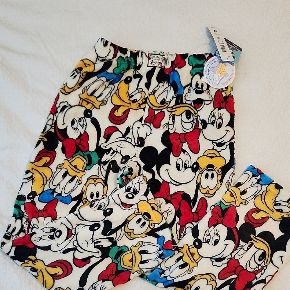 Disney Colorful Character Pajama Plush Pants - Picture 1 of 6